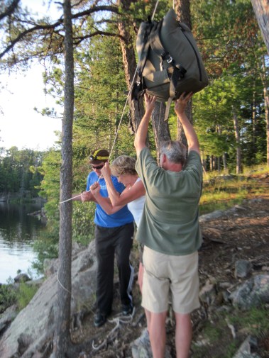Raising the bear bag- Boundary Waters, MN