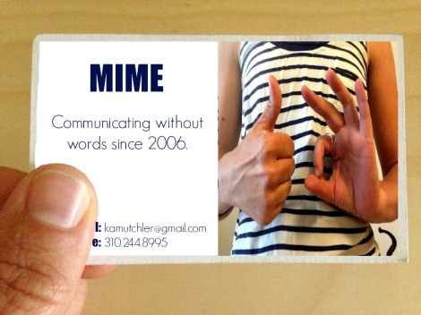 business card mime
