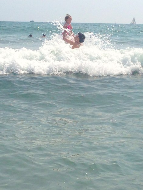 Santa Monica beach, narrow