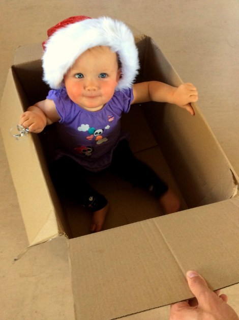 baby in Christmas box