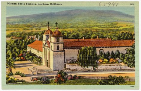 postcard Mission Santa Barbara